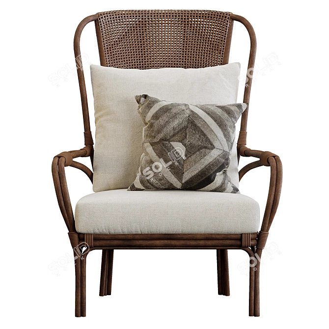 PARKER RATTAN ACCENT CHAIR 3D model image 2