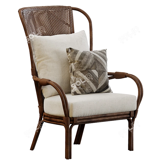 PARKER RATTAN ACCENT CHAIR 3D model image 3
