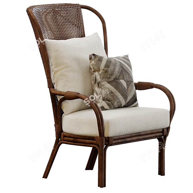 PARKER RATTAN ACCENT CHAIR 3D model image 4