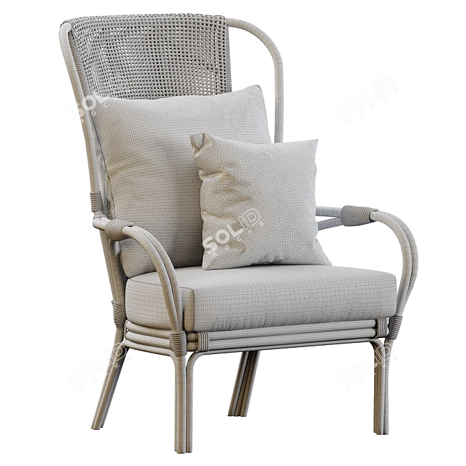 PARKER RATTAN ACCENT CHAIR 3D model image 7