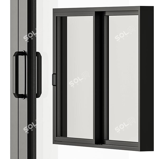 Metal Sliding Windows Set 30 3D model image 2