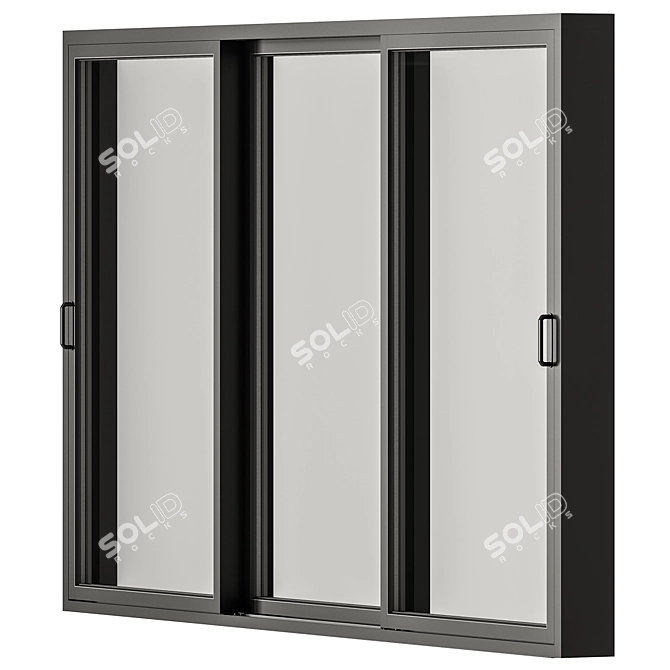 Metal Sliding Windows Set 30 3D model image 5