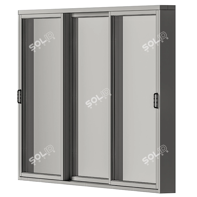 Metal Sliding Windows Set 30 3D model image 6