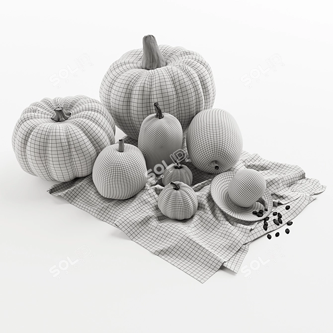 Autumn Glow Pumpkin Set 3D model image 7