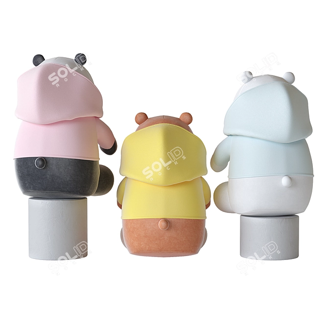 We Bare Bears Plush Toys 3D model image 3