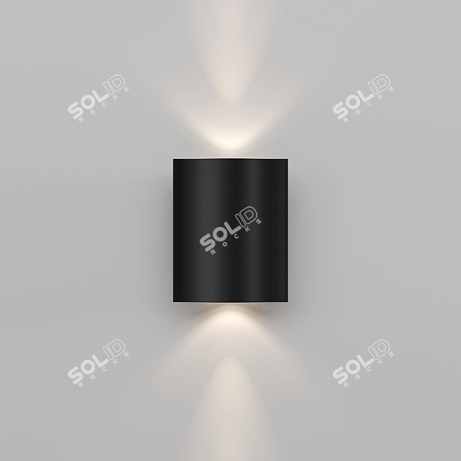 Wave Pattern LED Outdoor Wall Light 3D model image 6