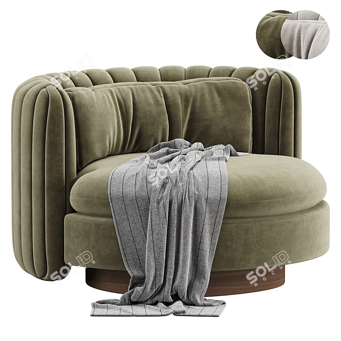 Elegant Vivienne Armchair in 3D 3D model image 1