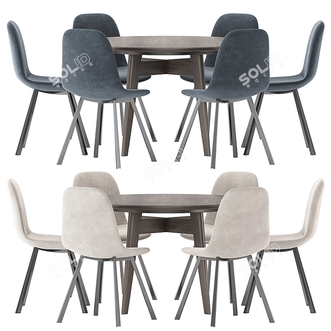 Modern Dining Set Furniture Collection 3D model image 1