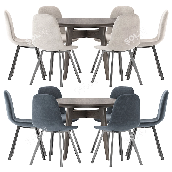 Modern Dining Set Furniture Collection 3D model image 2