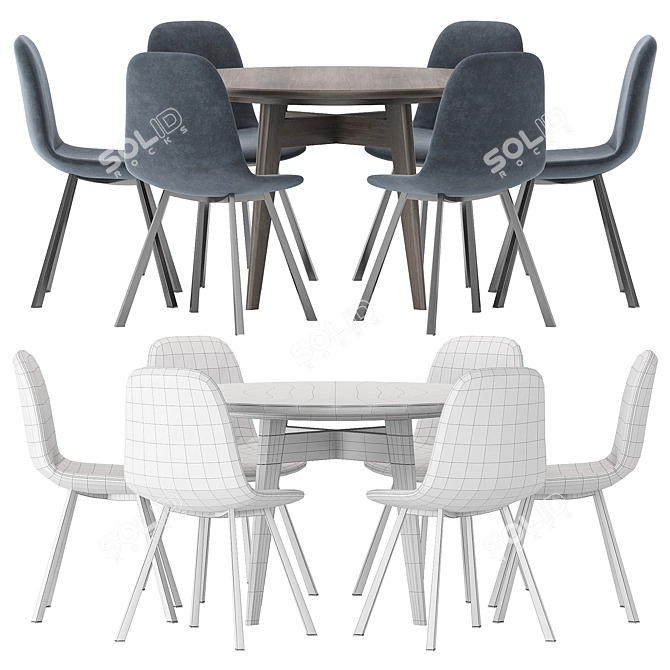 Modern Dining Set Furniture Collection 3D model image 3