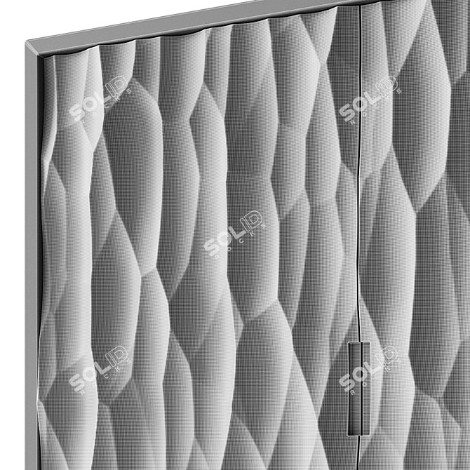 Textured Mango Wood Brass Cabinet 3D model image 5