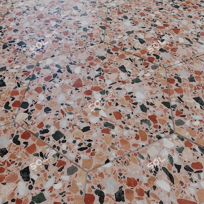 DNA Terrazzo Ceramic Tiles 32x37 cm 3D model image 1