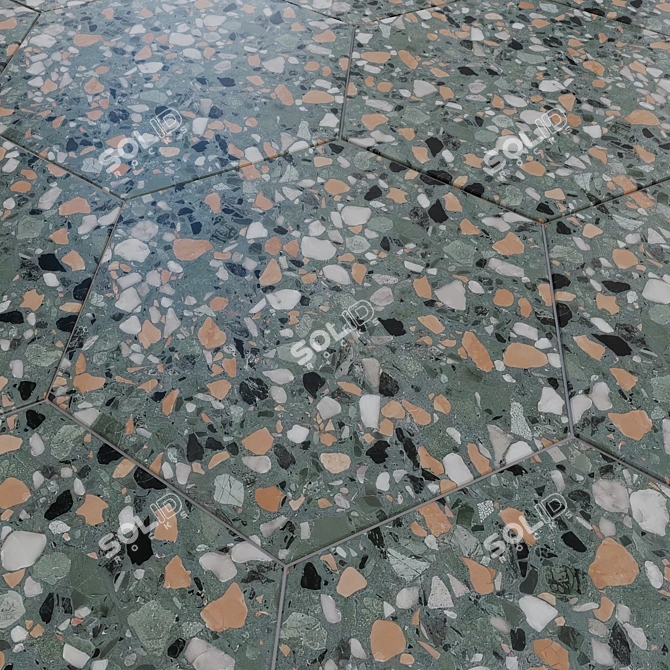 DNA Terrazzo Ceramic Tiles 32x37 cm 3D model image 7