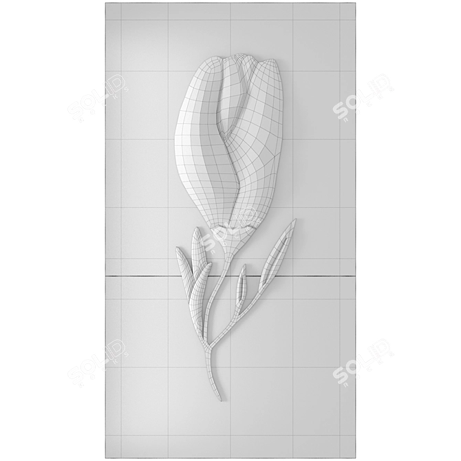 Tulip Smooth Wall Panel Luminance 3D model image 2