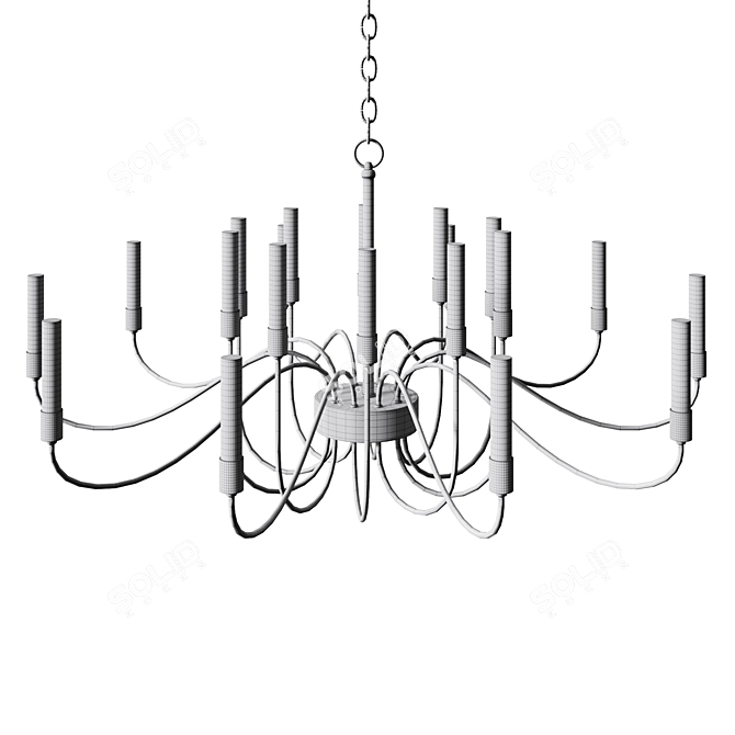  Industrial Elegance Chandelier Brown 3D model image 3