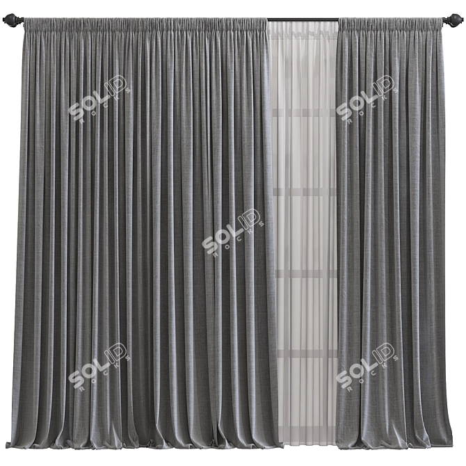 Refined Curtain Design Solution 3D model image 1