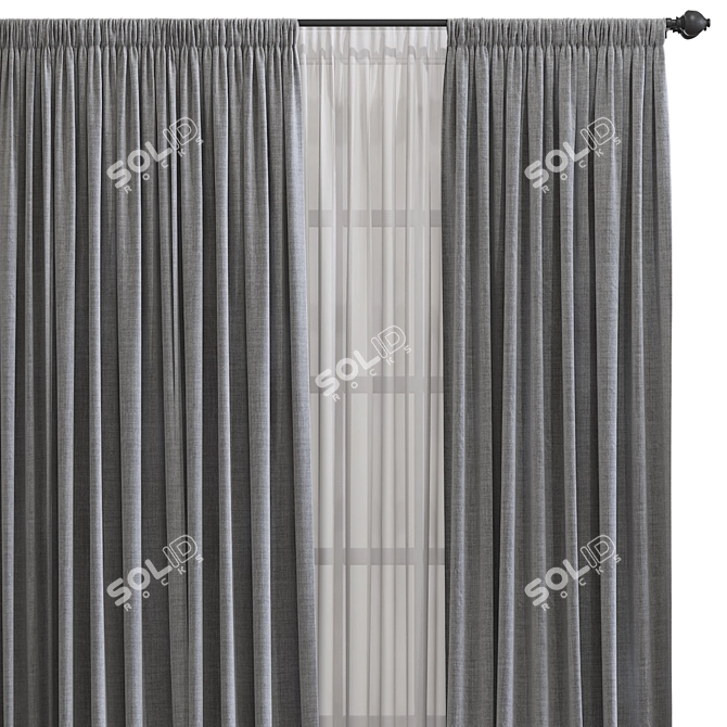 Refined Curtain Design Solution 3D model image 3