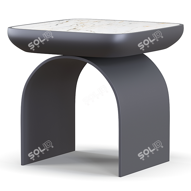 California Modern Side Table in White 3D model image 1