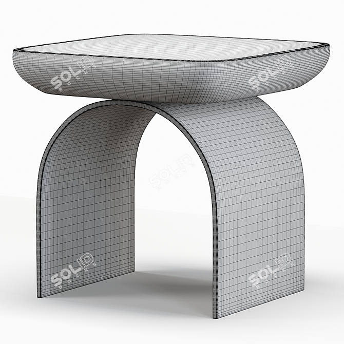 California Modern Side Table in White 3D model image 2