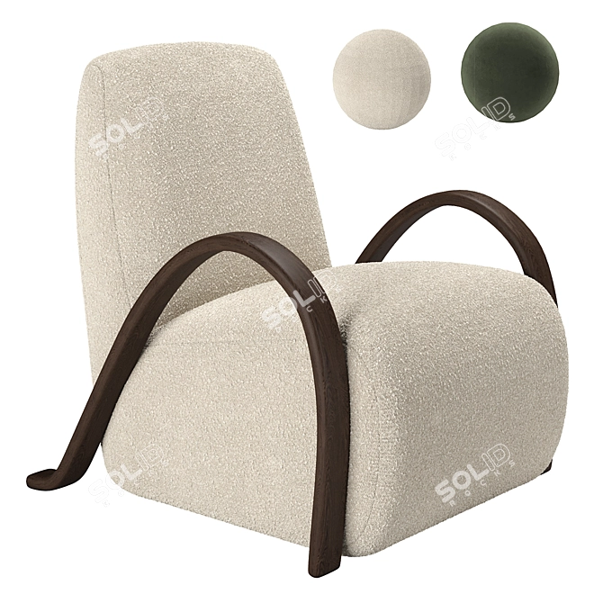 Stylish Buur Lounge Chair 3D model image 1