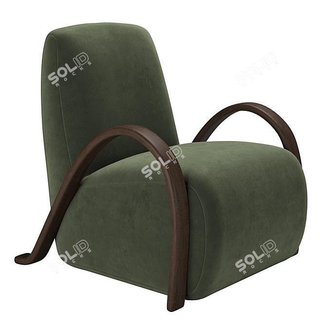 Stylish Buur Lounge Chair 3D model image 2