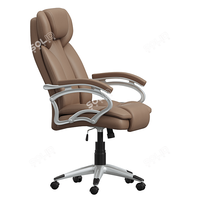 Elegant Caramel Brown Executive Office Chair 3D model image 3