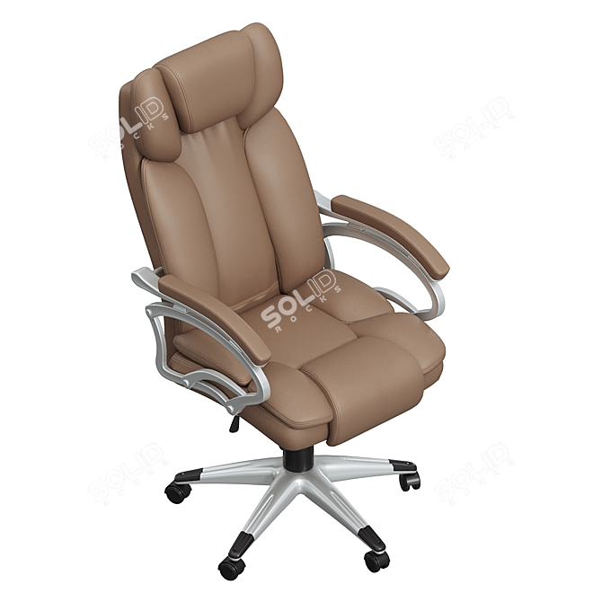 Elegant Caramel Brown Executive Office Chair 3D model image 4