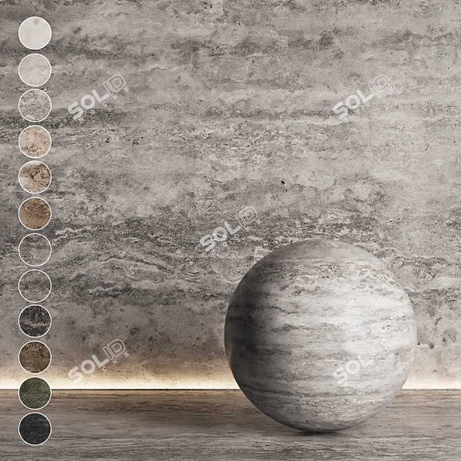 Travertine Stone Textures Collection 3D model image 1