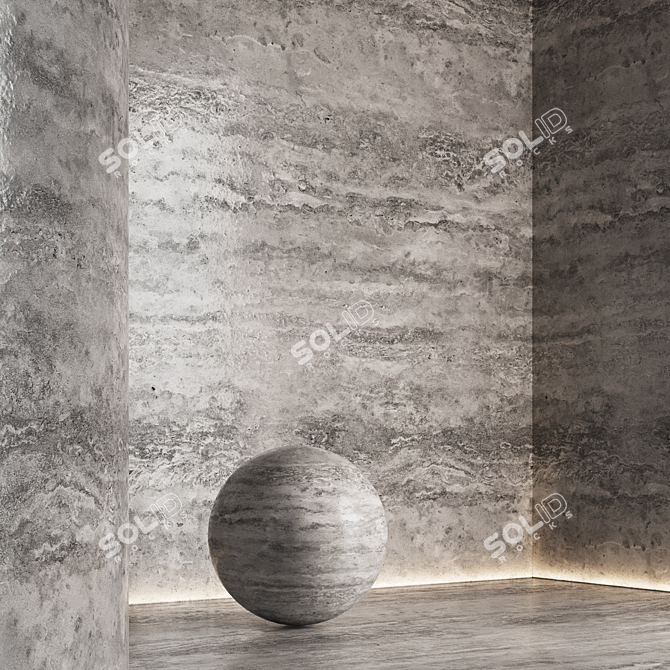 Travertine Stone Textures Collection 3D model image 2