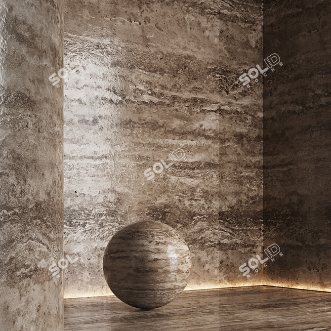 Travertine Stone Textures Collection 3D model image 4