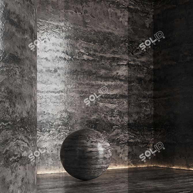 Travertine Stone Textures Collection 3D model image 5