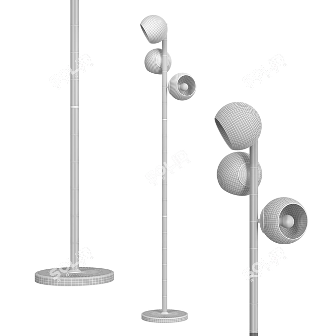 Modern Metal and Glass Floor Lamp 3D model image 3