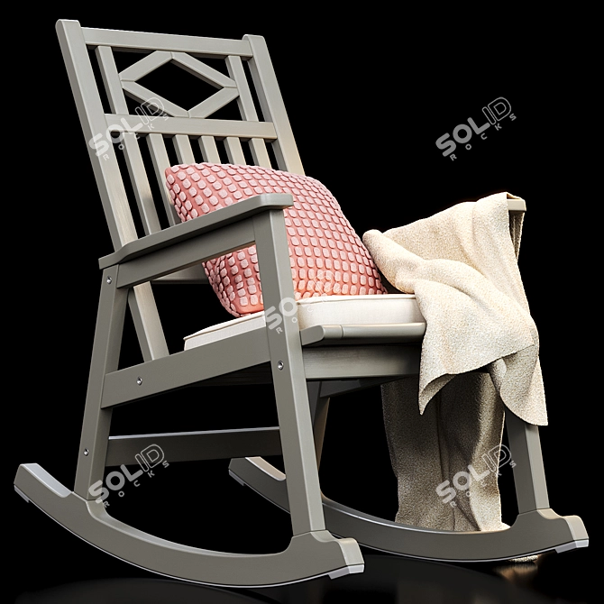 Stylish BONDHOLMEN Rocking Chair 3D model image 2