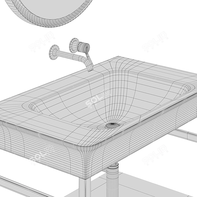 Elegant Agape Novecento XL Washbasin 3D model image 5