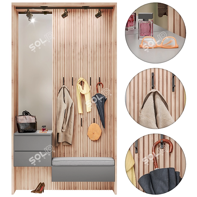 Modern Entryway Composition with Decor Set 3D model image 1