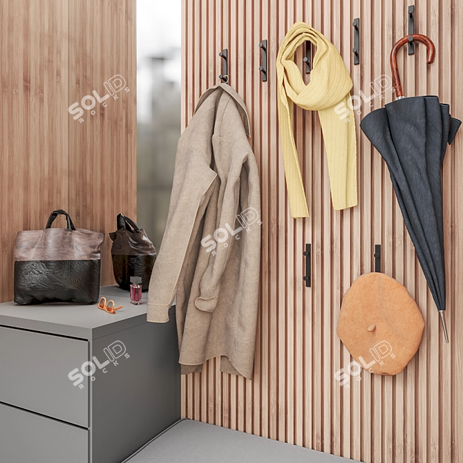 Modern Entryway Composition with Decor Set 3D model image 3