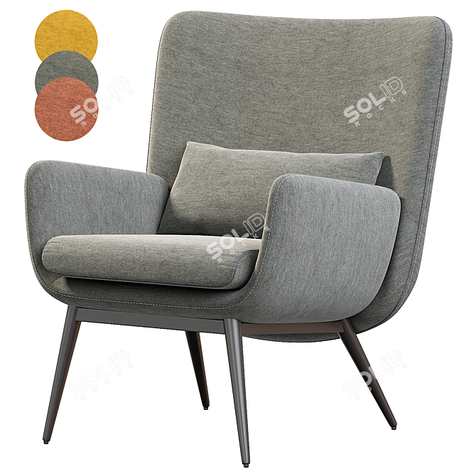 Minimalistic Modern Cammy Armchair 3D model image 1