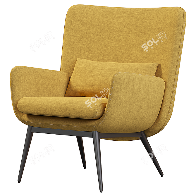 Minimalistic Modern Cammy Armchair 3D model image 3