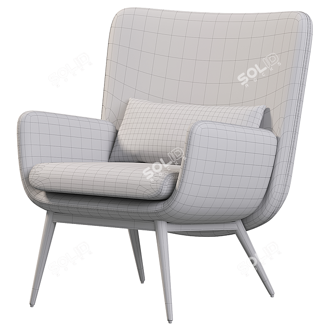 Minimalistic Modern Cammy Armchair 3D model image 4