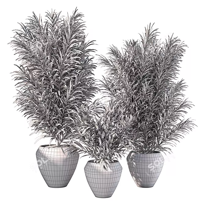 Modern Minimalist Indoor Plant Decor 3D model image 4