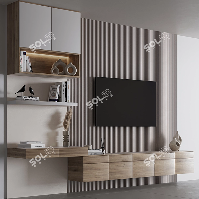 Modern Bedroom Furniture Set TV Table Shelf 3D model image 1