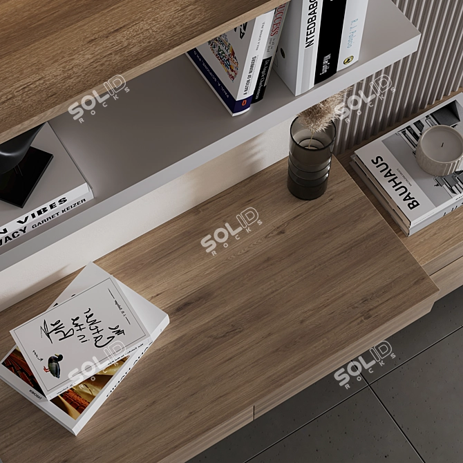 Modern Bedroom Furniture Set TV Table Shelf 3D model image 4