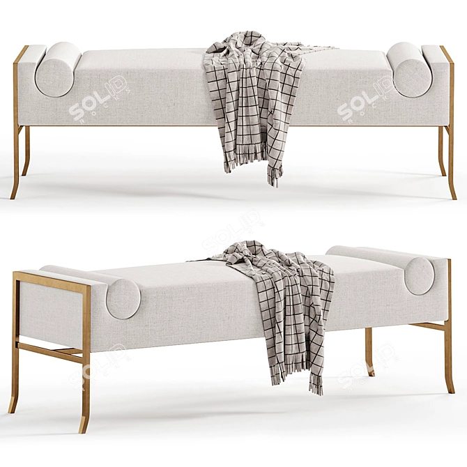 Modern Courtrai Bench by Bruno Moinard 3D model image 1