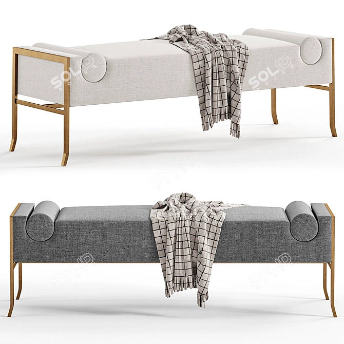 Modern Courtrai Bench by Bruno Moinard 3D model image 2