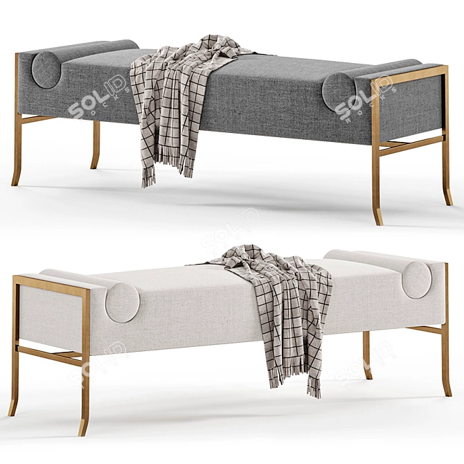 Modern Courtrai Bench by Bruno Moinard 3D model image 3