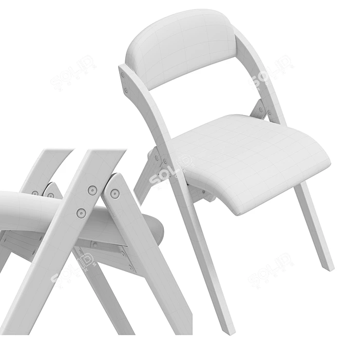 Frutto Grey Cotton Chair 3D model image 5