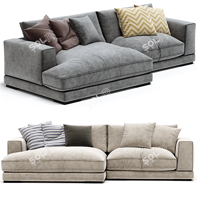 Modern Pluto Sectional Sofa Set 3D model image 1