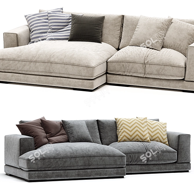 Modern Pluto Sectional Sofa Set 3D model image 2