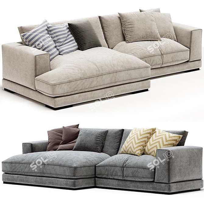 Modern Pluto Sectional Sofa Set 3D model image 3