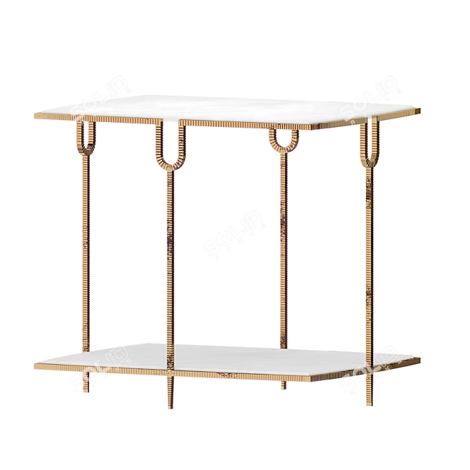 Luxury Gold Curve Side Table 3D model image 1